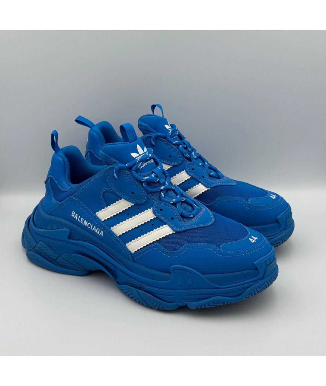 BALENCIAGA Синие текстильные низкие кроссовки / кеды, фото 2
