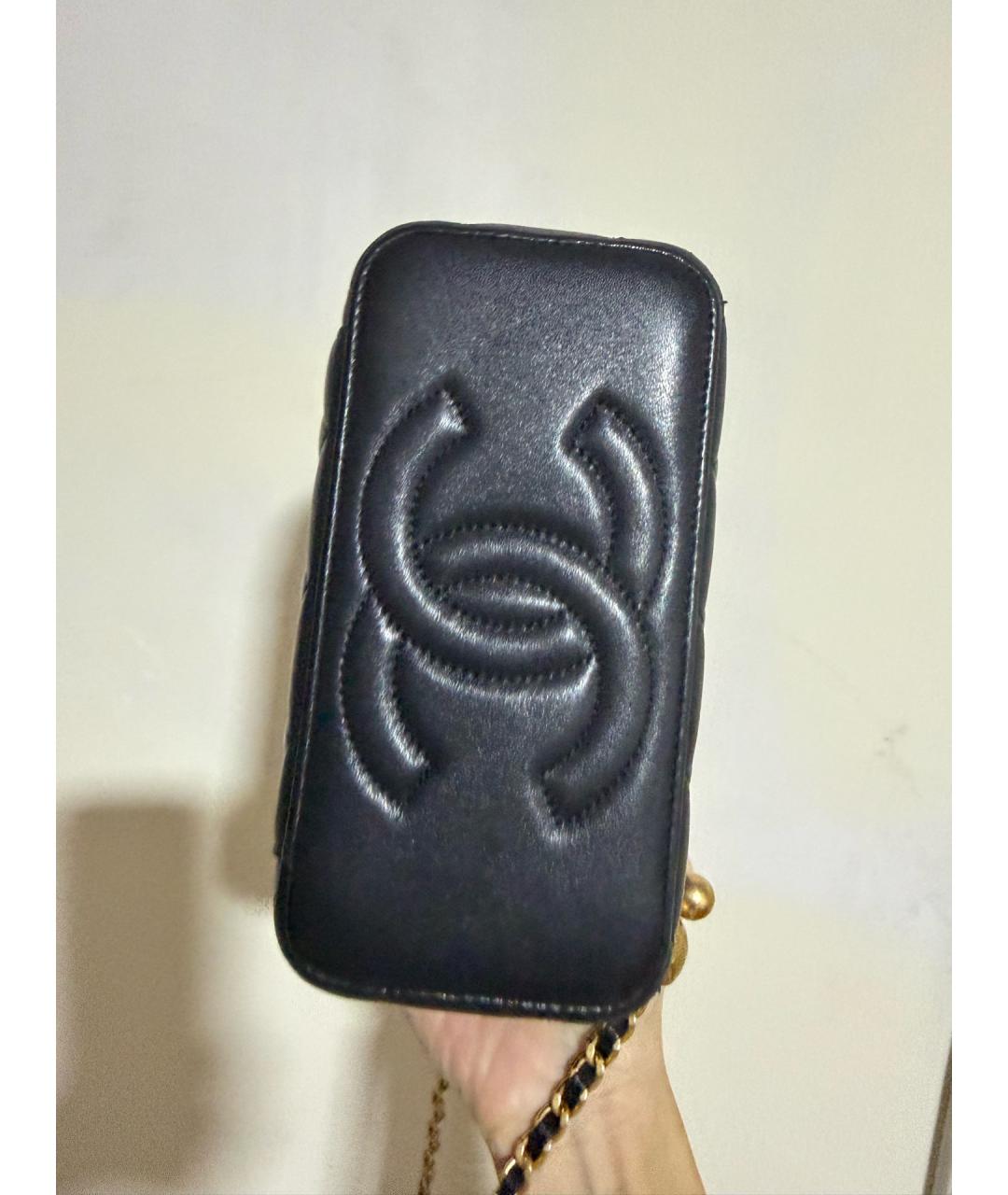 CHANEL Черная кожаная сумка через плечо, фото 4