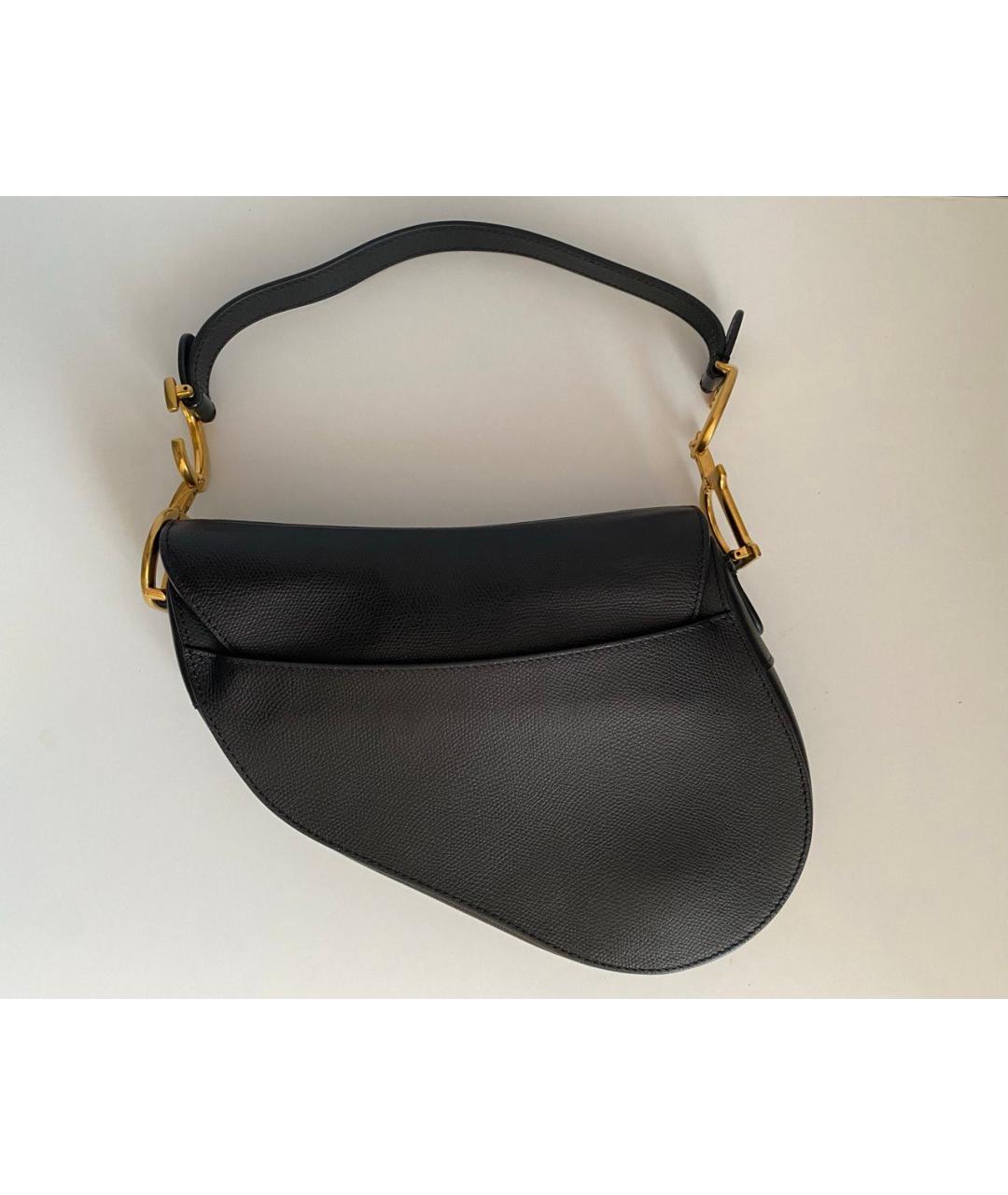 CHRISTIAN DIOR Черная кожаная сумка через плечо, фото 4