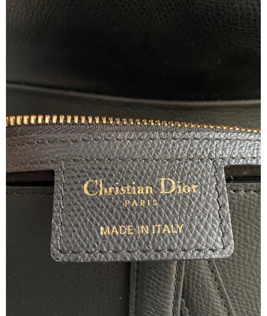 CHRISTIAN DIOR Черная кожаная сумка через плечо, фото 6