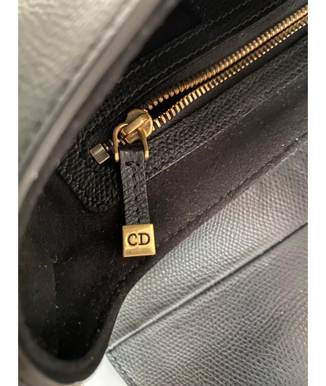 CHRISTIAN DIOR Черная кожаная сумка через плечо, фото 5