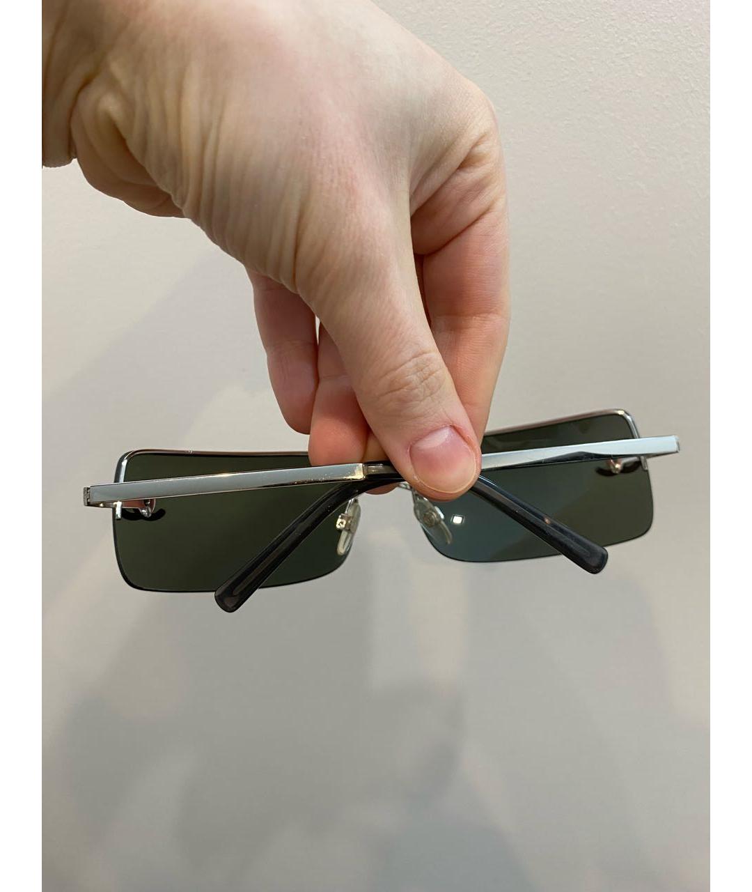 CHANEL Серебряные металлические солнцезащитные очки, фото 6