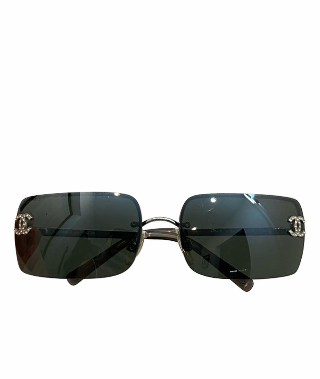 CHANEL Серебряные металлические солнцезащитные очки, фото 1