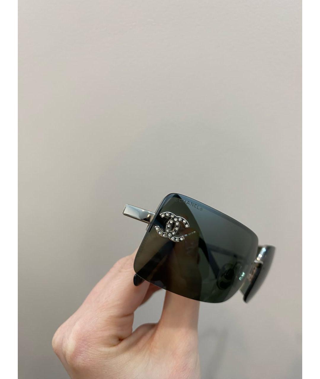 CHANEL Серебряные металлические солнцезащитные очки, фото 3