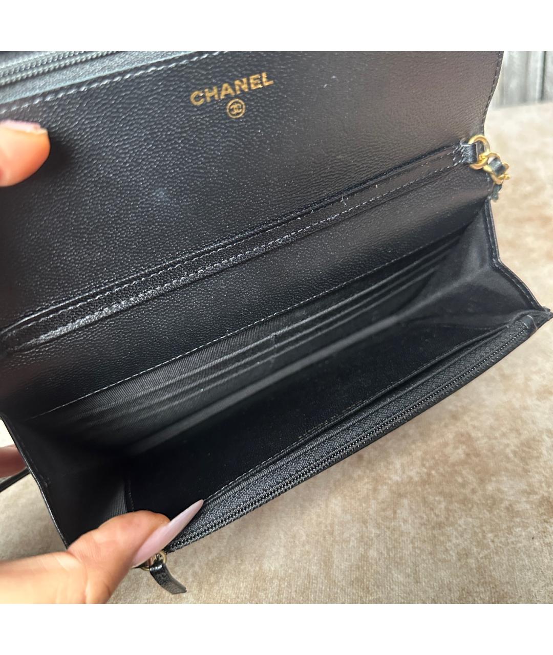 CHANEL Черная кожаная сумка через плечо, фото 9
