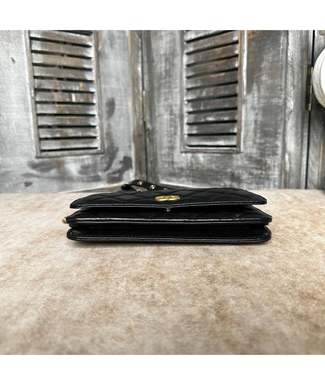 CHANEL Черная кожаная сумка через плечо, фото 5