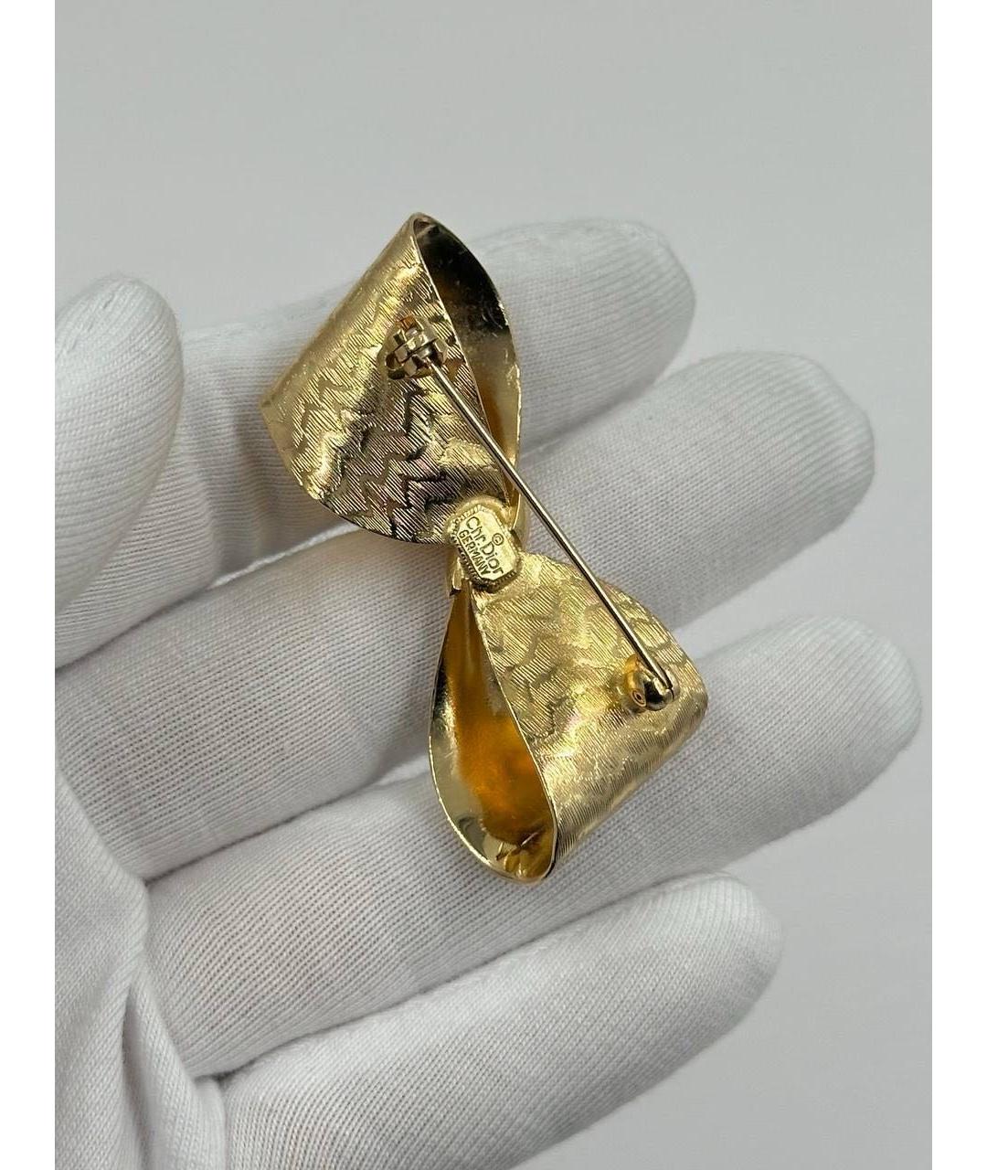 CHRISTIAN DIOR Золотая позолоченная булавка / брошь, фото 7