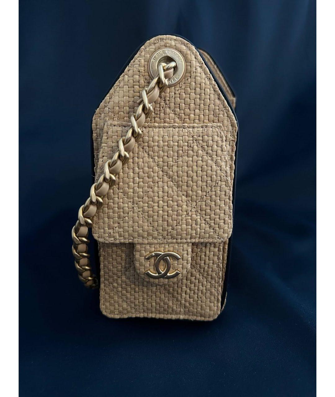 CHANEL Бежевая пелетеная сумка через плечо, фото 2