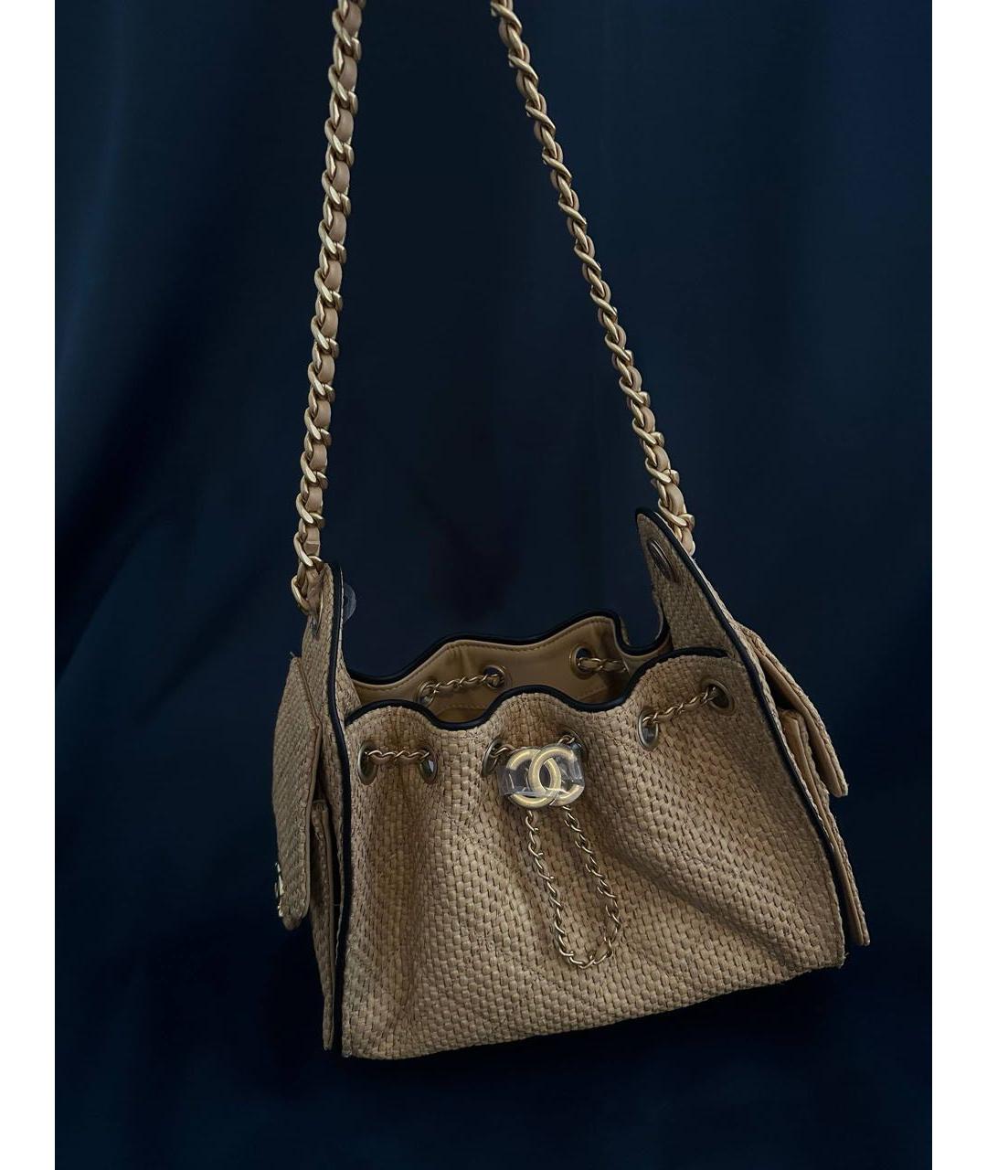 CHANEL Бежевая пелетеная сумка через плечо, фото 4