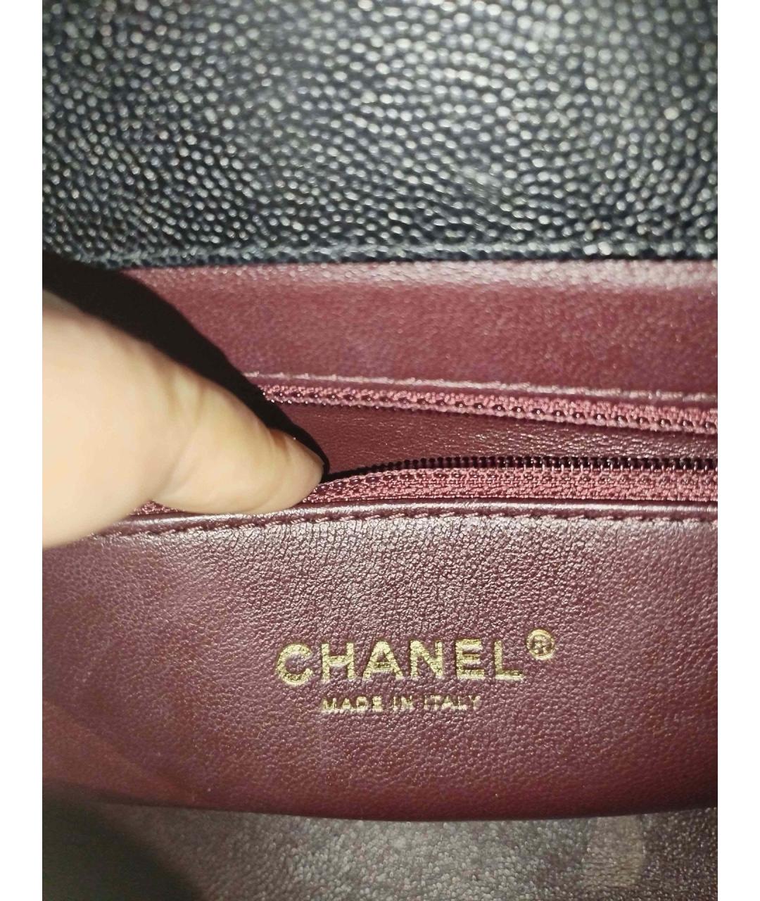 CHANEL Черная кожаная сумка через плечо, фото 8