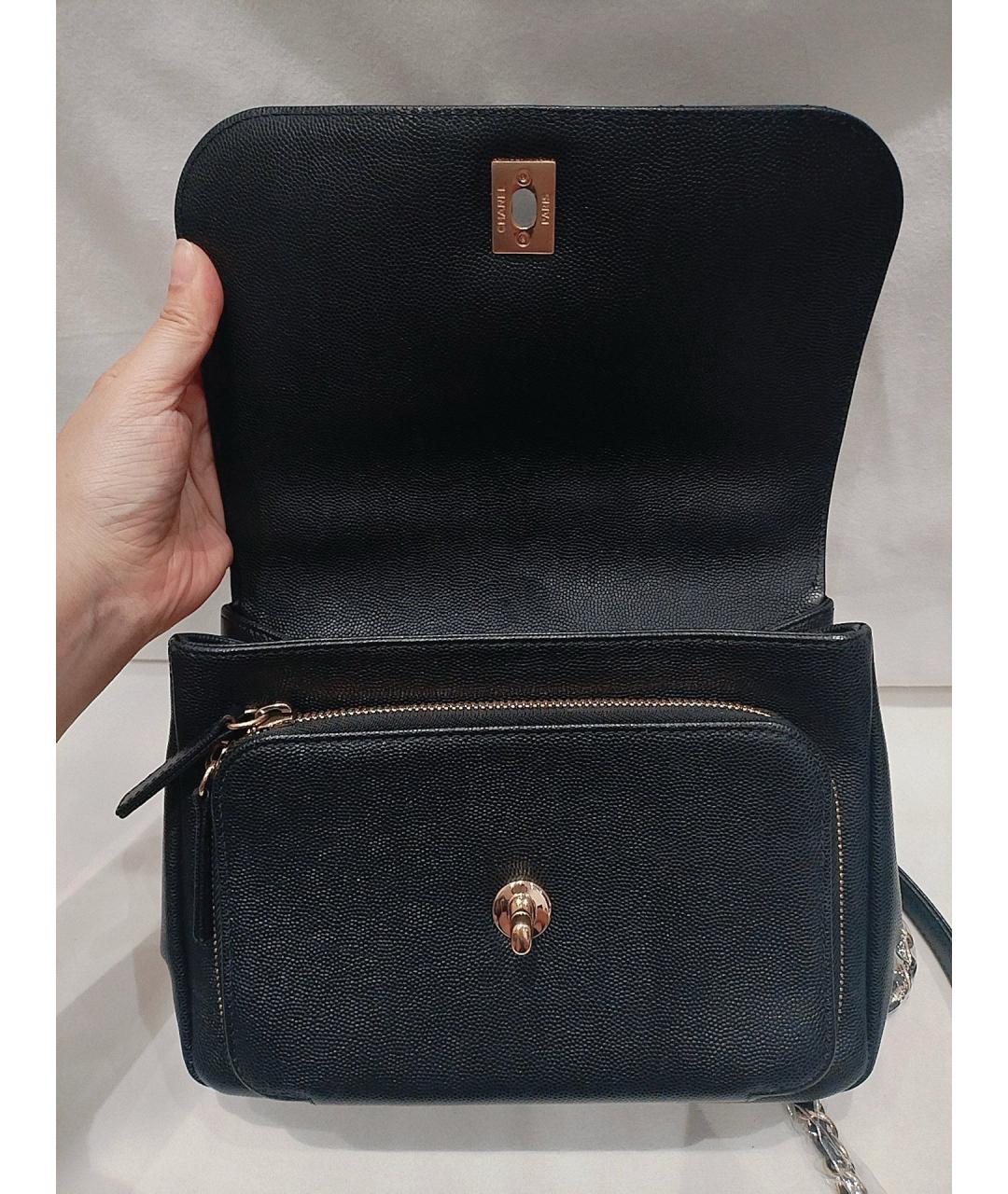 CHANEL Черная кожаная сумка через плечо, фото 6