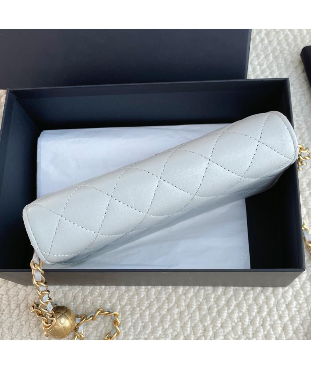 CHANEL Голубая кожаная сумка через плечо, фото 7