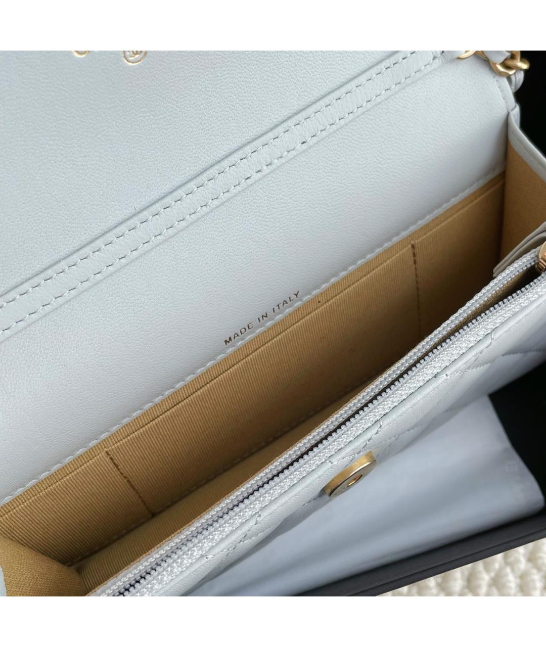 CHANEL Голубая кожаная сумка через плечо, фото 9