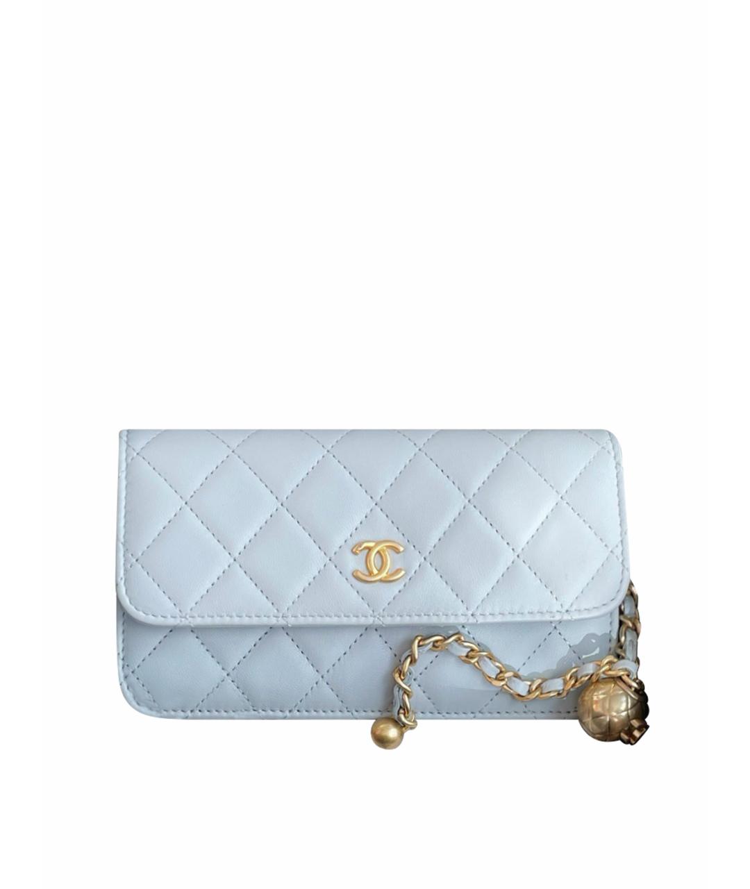 CHANEL Голубая кожаная сумка через плечо, фото 1