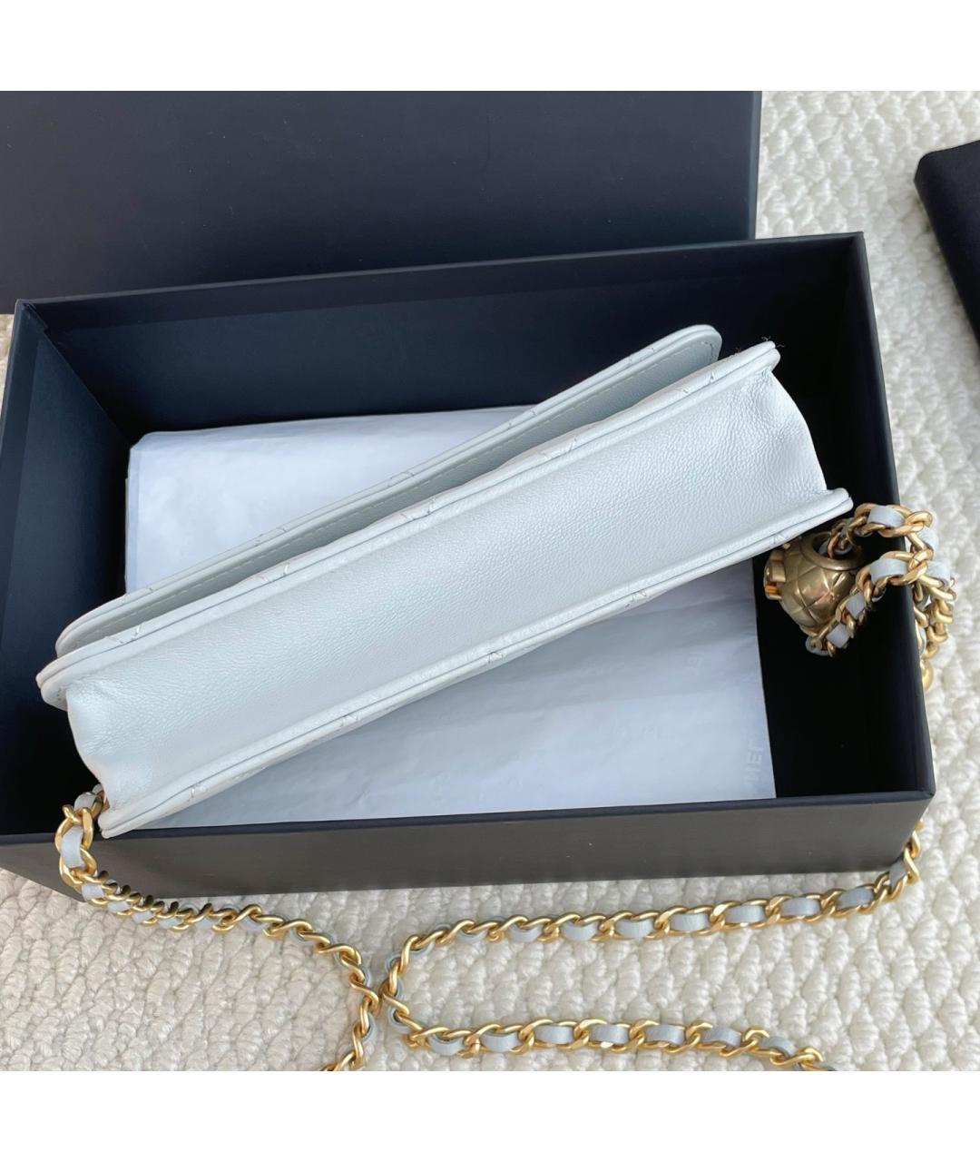 CHANEL Голубая кожаная сумка через плечо, фото 5