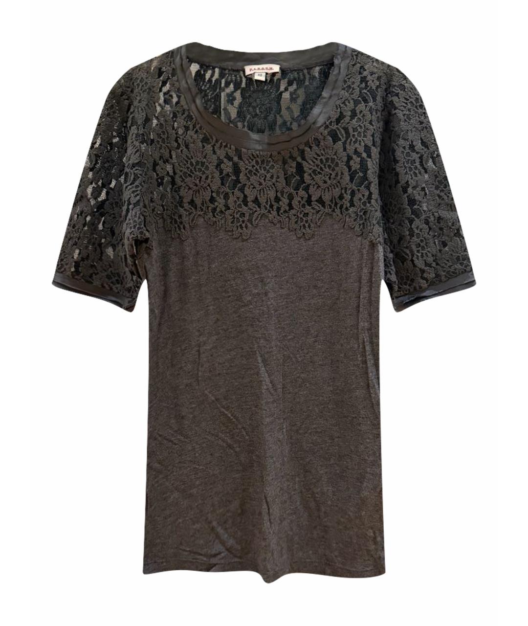 P.A.R.O.S.H. Антрацитовая хлопковая футболка, фото 1