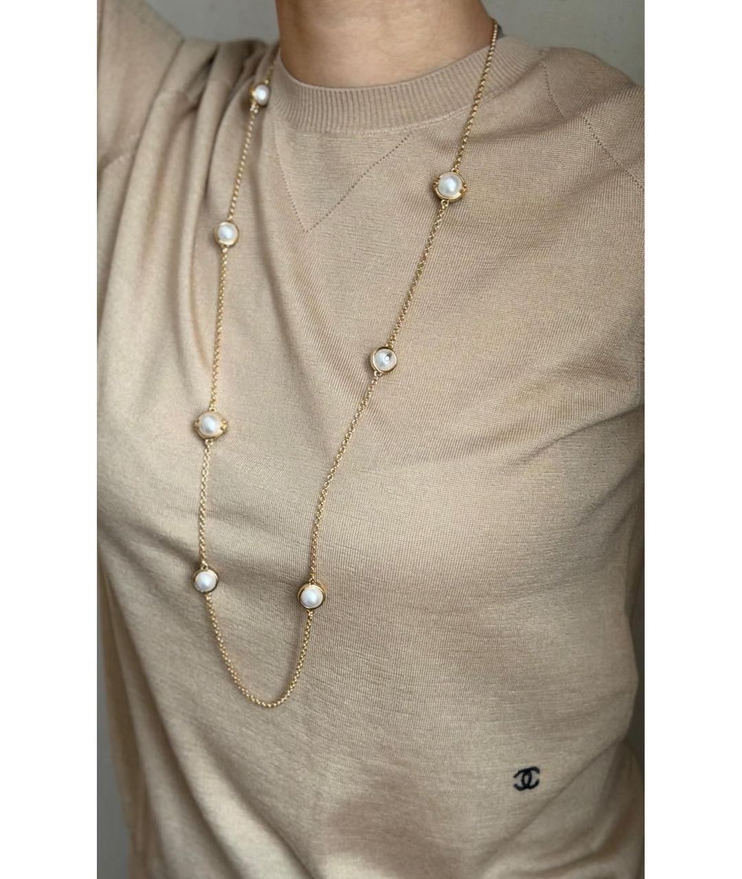 CHANEL Золотое металлическое колье, фото 3