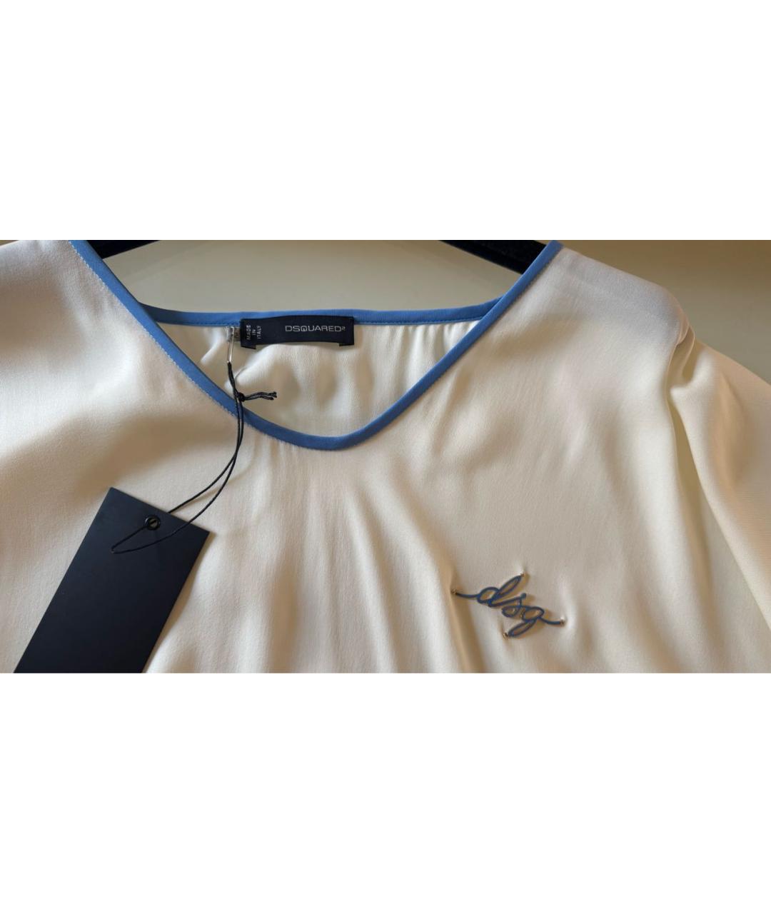 DSQUARED2 Бежевая шелковая блузы, фото 8
