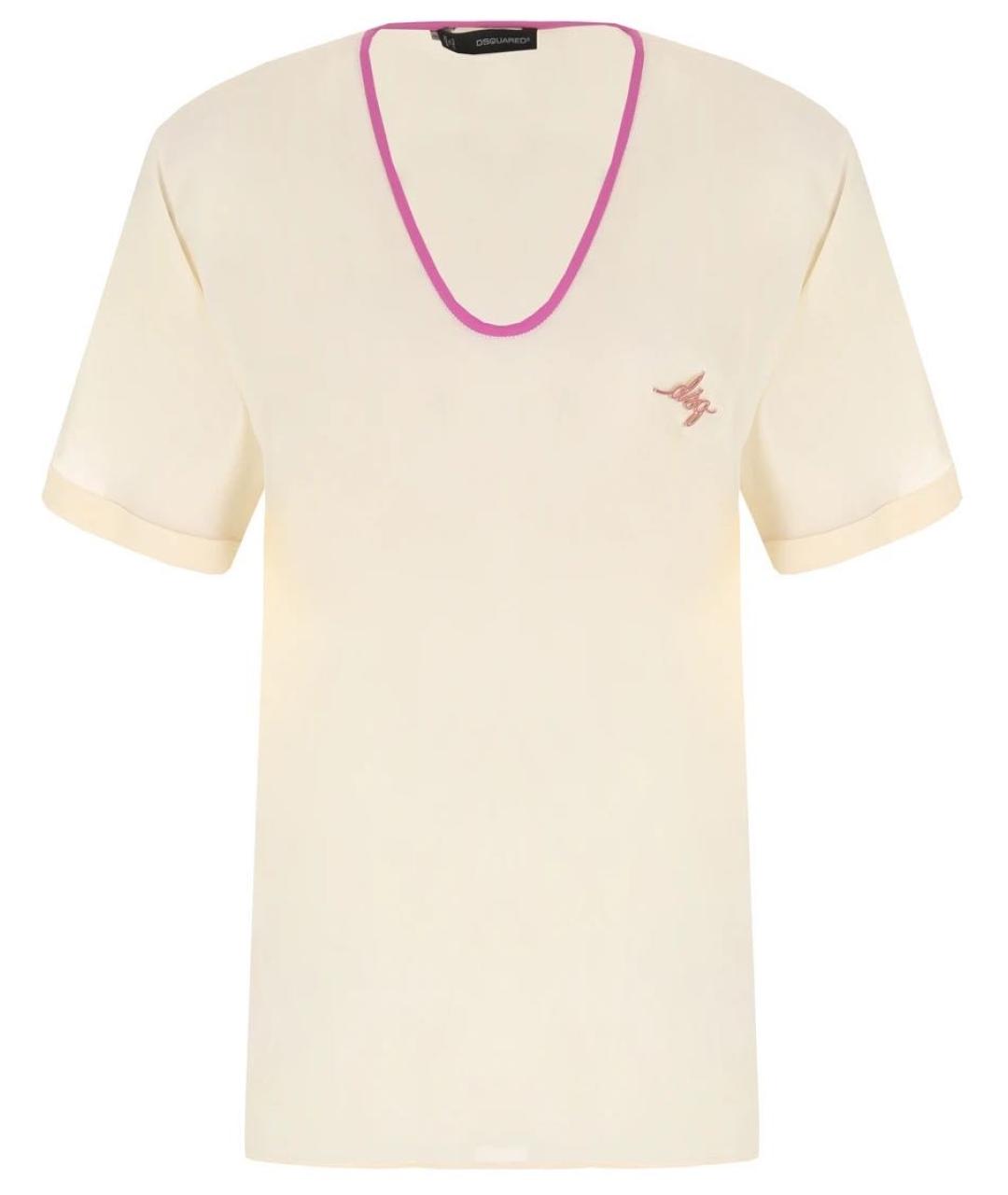 DSQUARED2 Бежевая шелковая блузы, фото 1