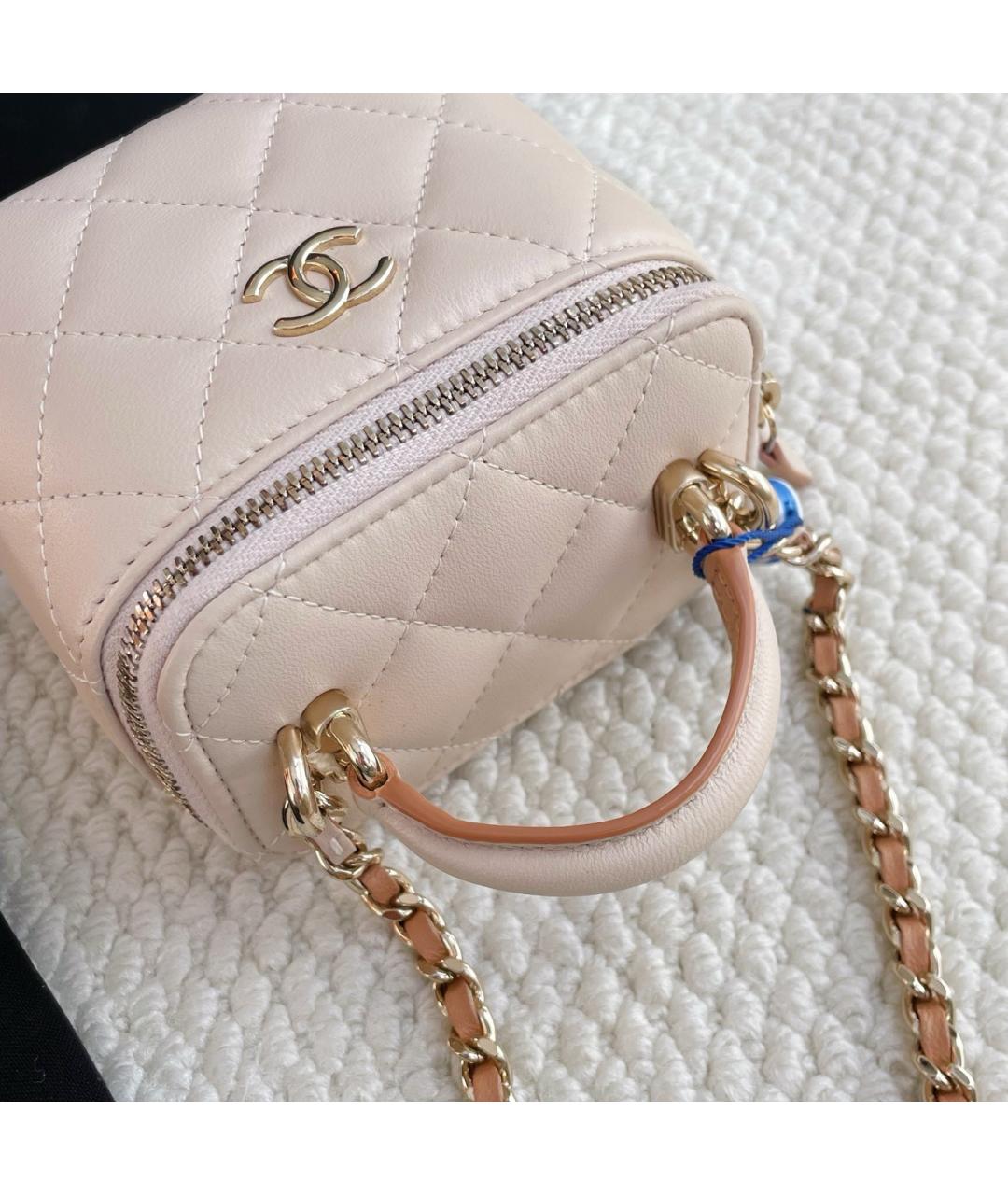 CHANEL Розовая кожаная сумка через плечо, фото 7