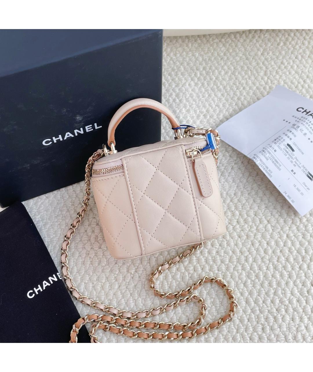 CHANEL Розовая кожаная сумка через плечо, фото 3