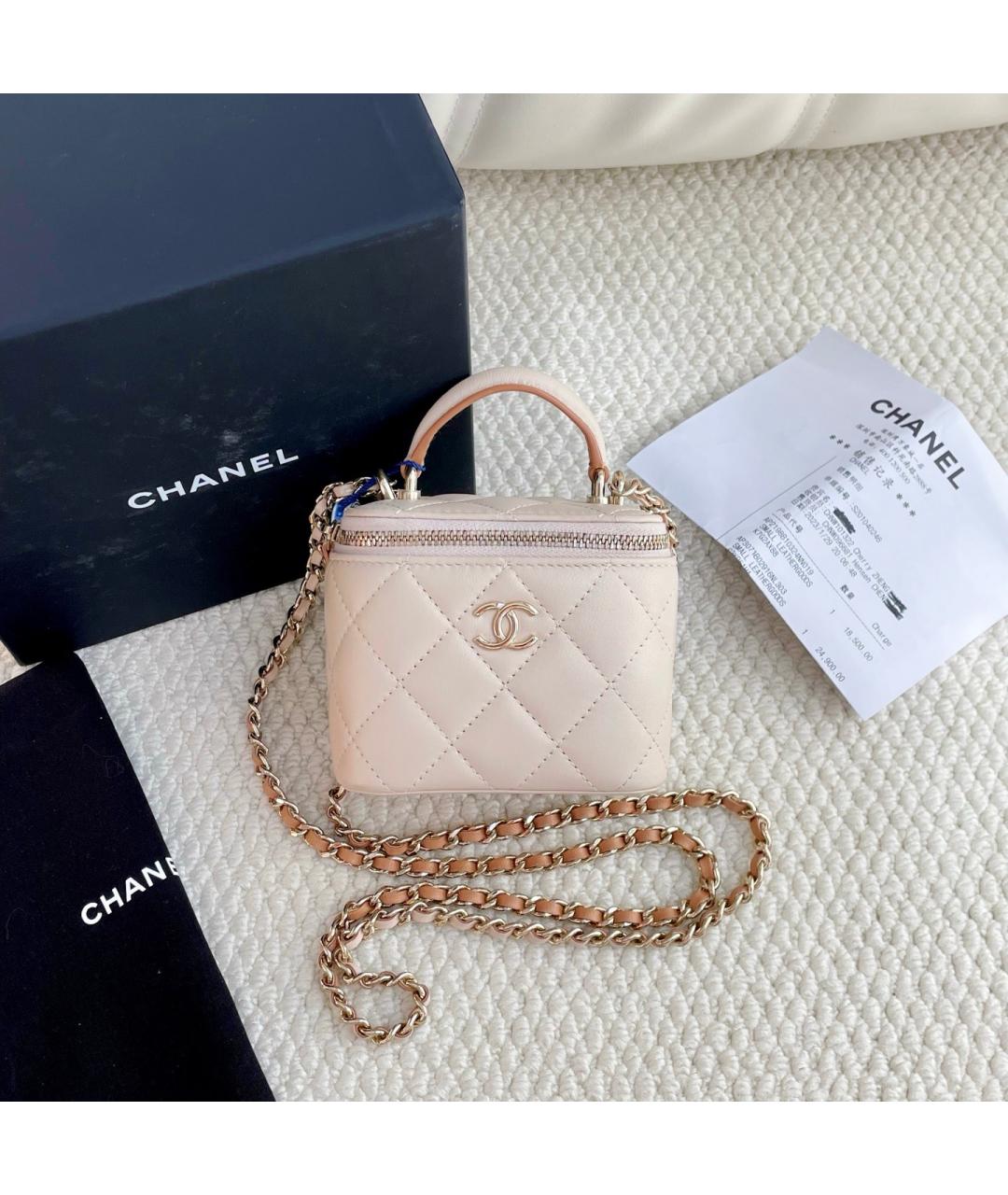 CHANEL Розовая кожаная сумка через плечо, фото 10