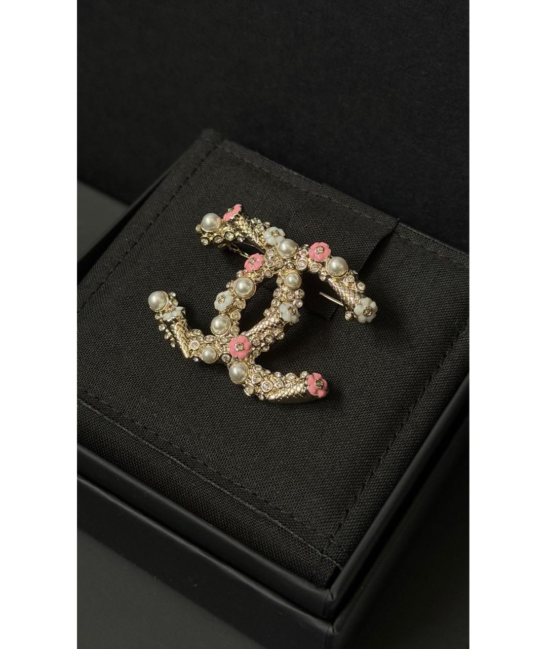 CHANEL Золотая металлическая булавка / брошь, фото 2