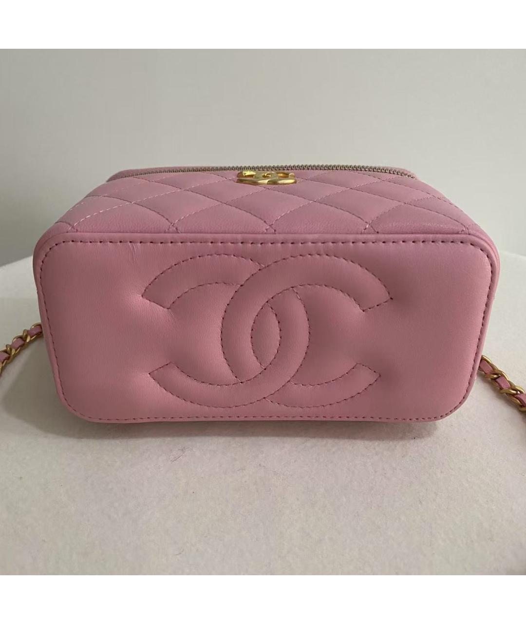 CHANEL Розовая кожаная сумка через плечо, фото 5