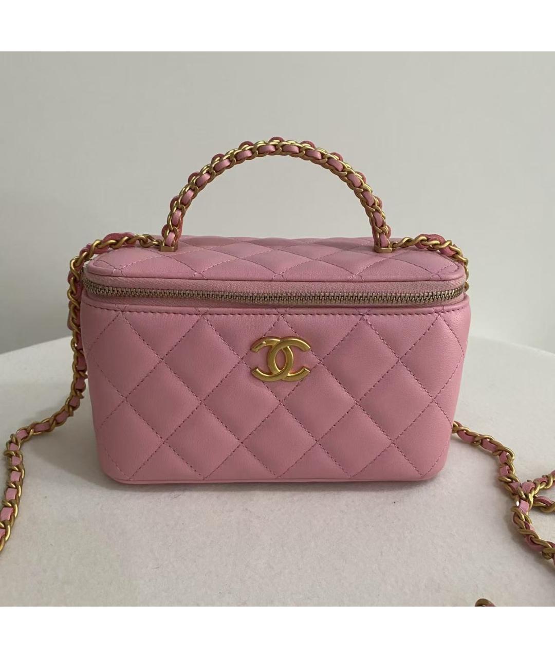 CHANEL Розовая кожаная сумка через плечо, фото 10