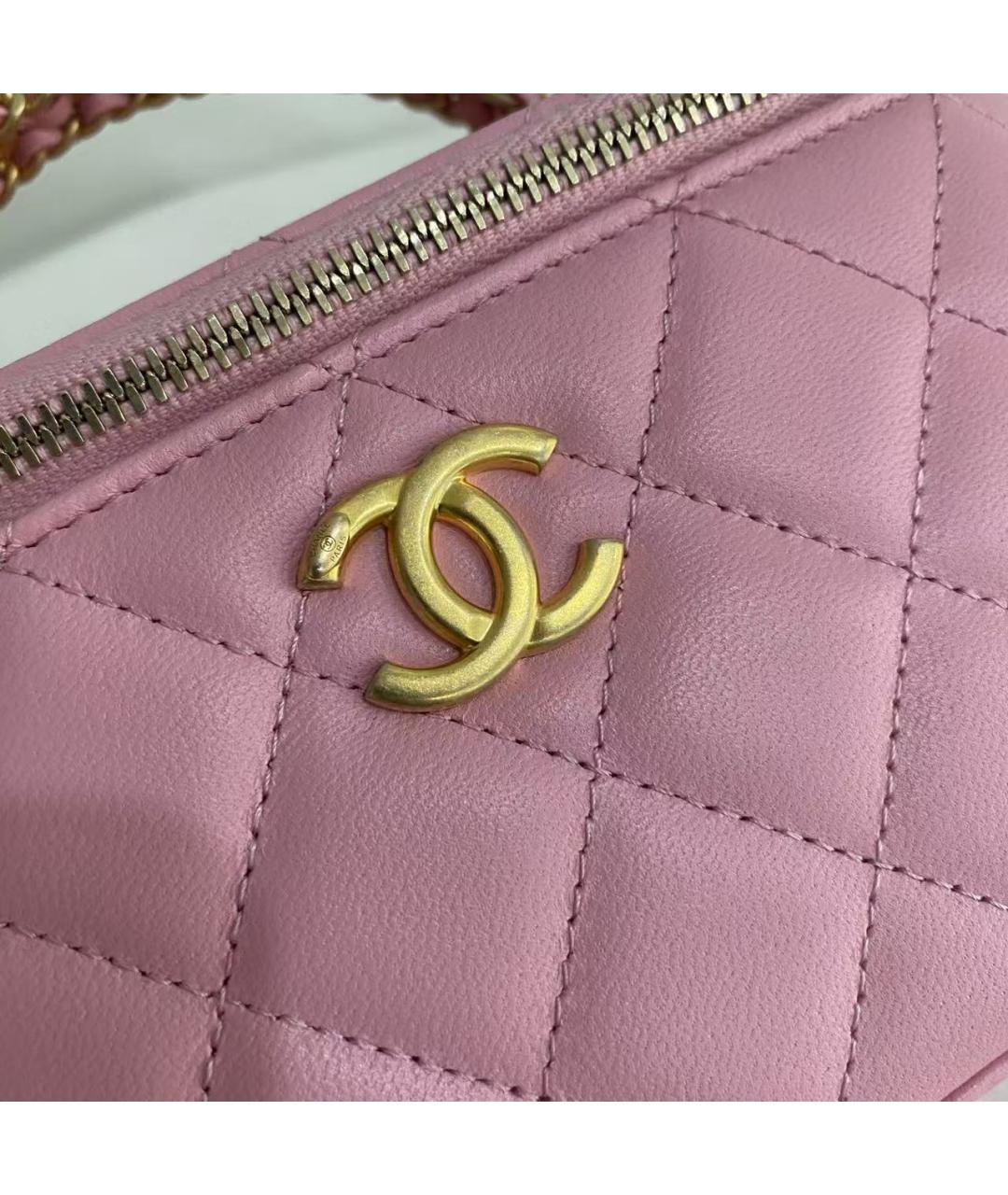 CHANEL Розовая кожаная сумка через плечо, фото 4
