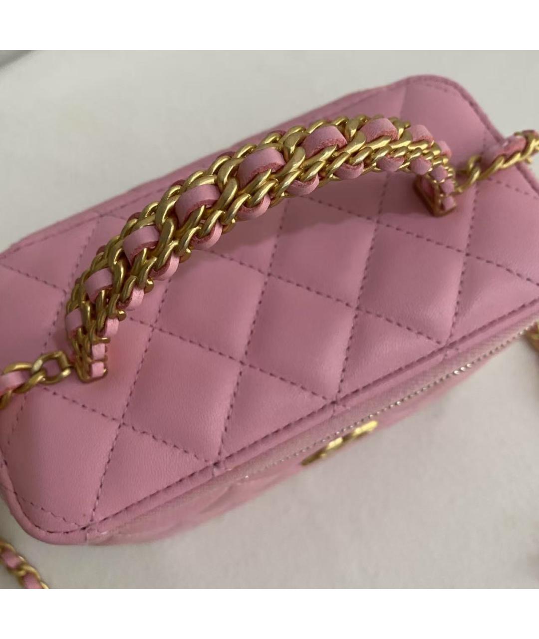 CHANEL Розовая кожаная сумка через плечо, фото 3