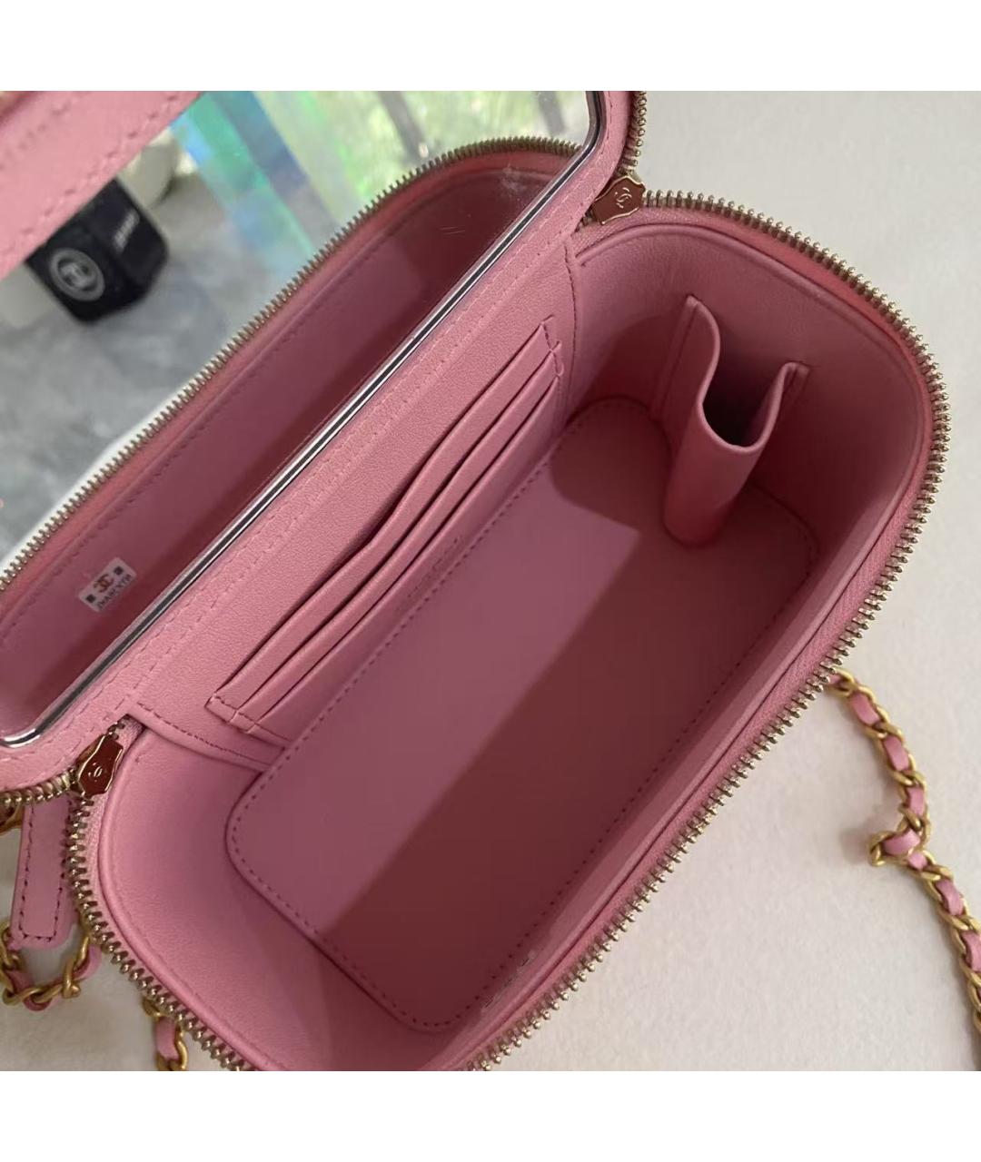 CHANEL Розовая кожаная сумка через плечо, фото 8