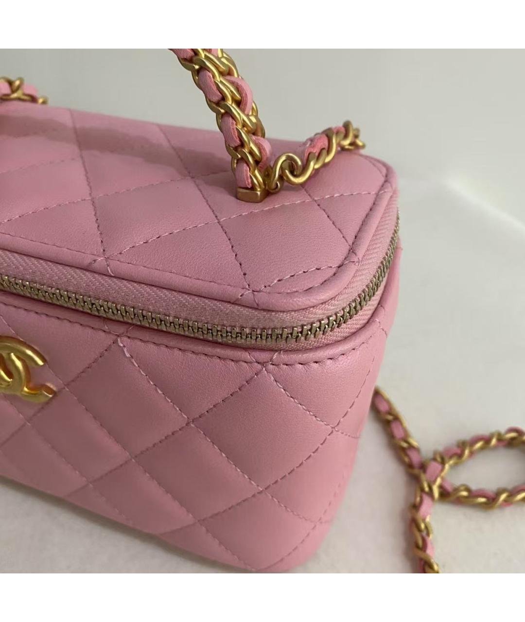 CHANEL Розовая кожаная сумка через плечо, фото 7