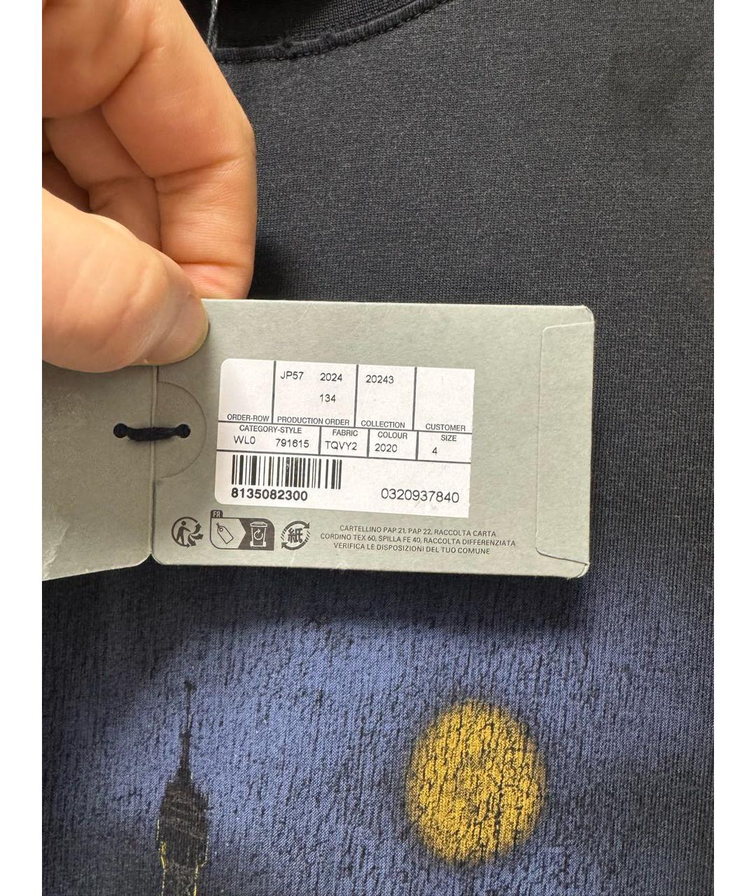 BALENCIAGA Черная хлопковая футболка, фото 3