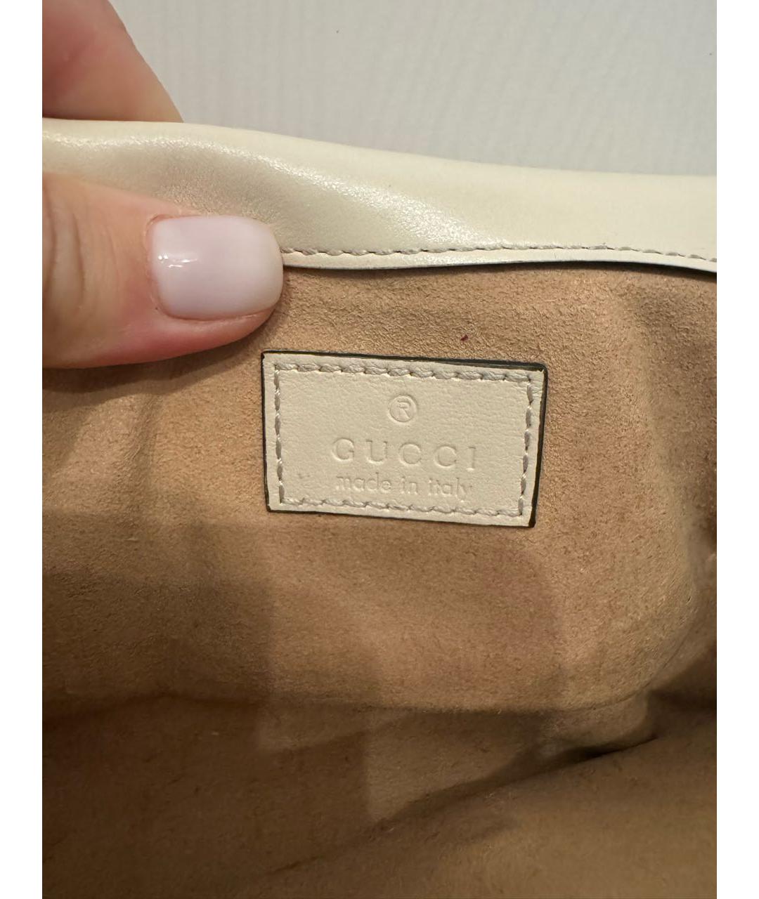 GUCCI Белая кожаная сумка через плечо, фото 4