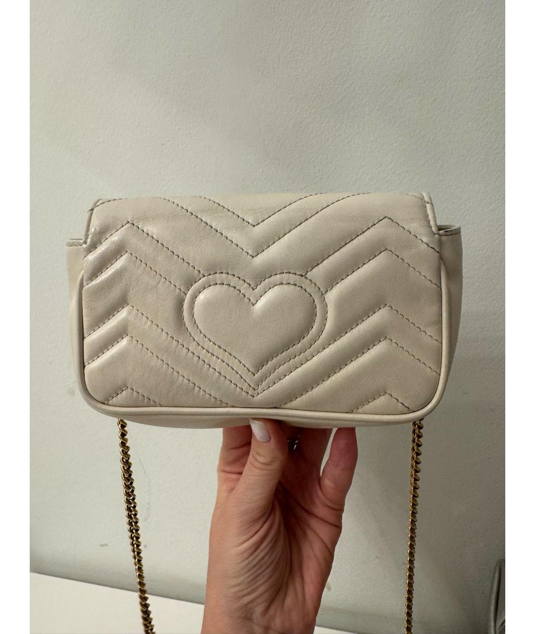 GUCCI Белая кожаная сумка через плечо, фото 3