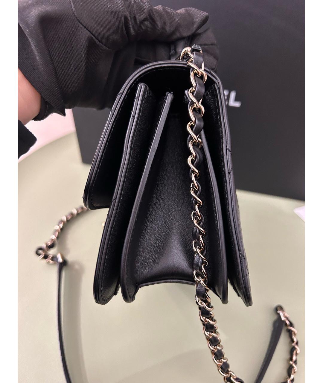 CHANEL Черная кожаная сумка через плечо, фото 4