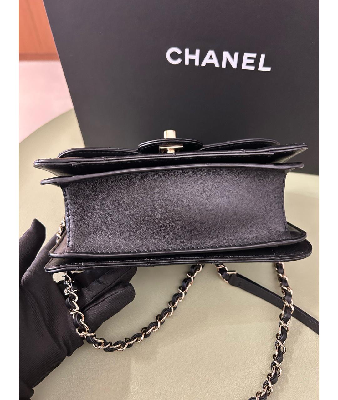 CHANEL Черная кожаная сумка через плечо, фото 5