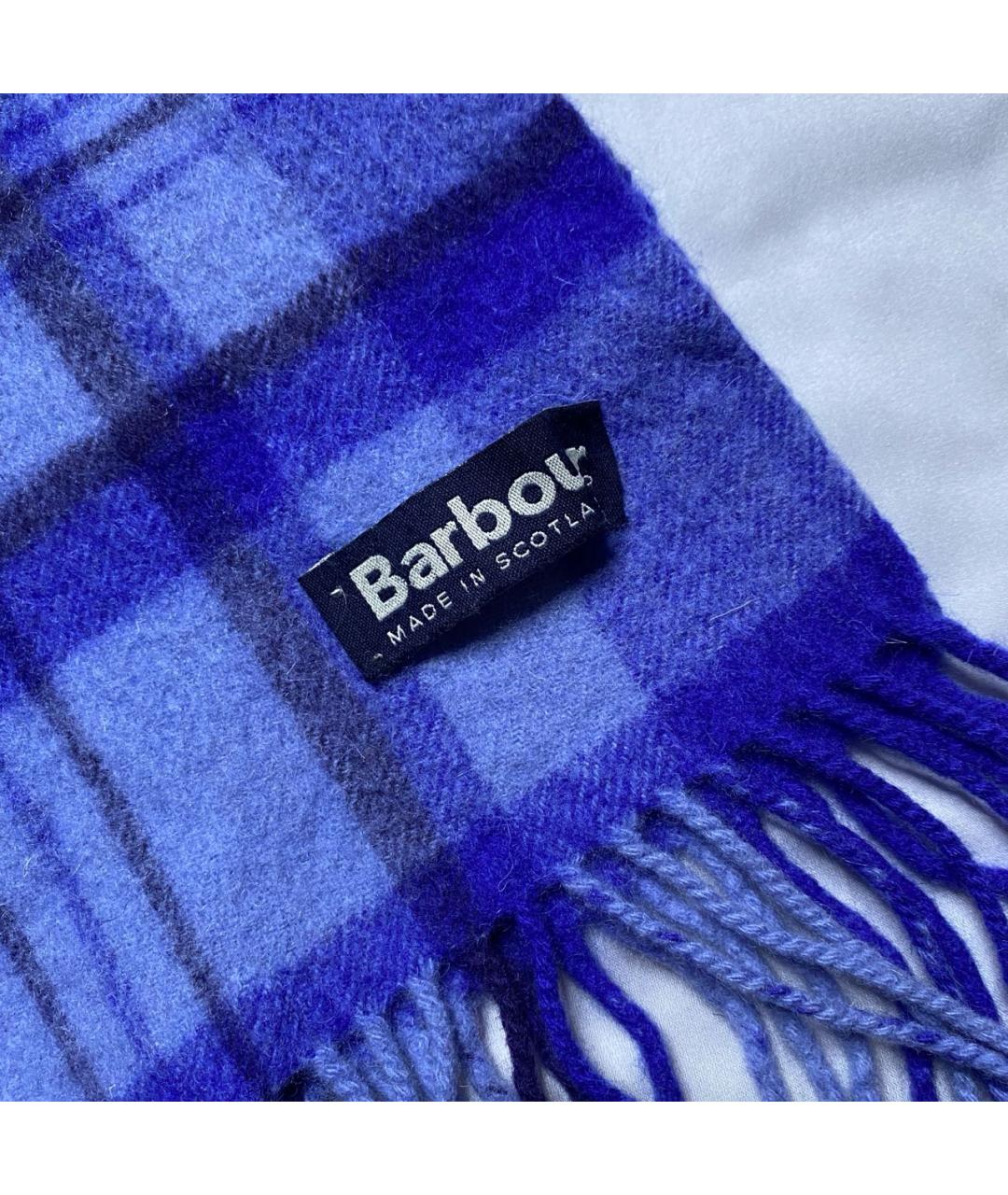 BARBOUR Синий шерстяной шарф, фото 6