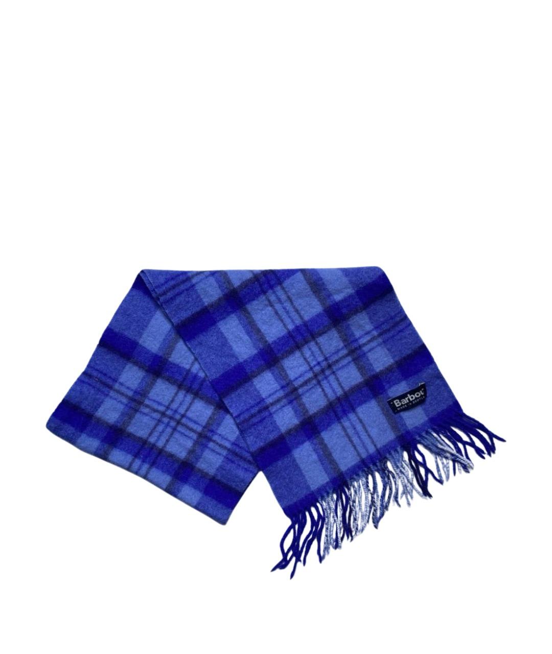 BARBOUR Синий шерстяной шарф, фото 1