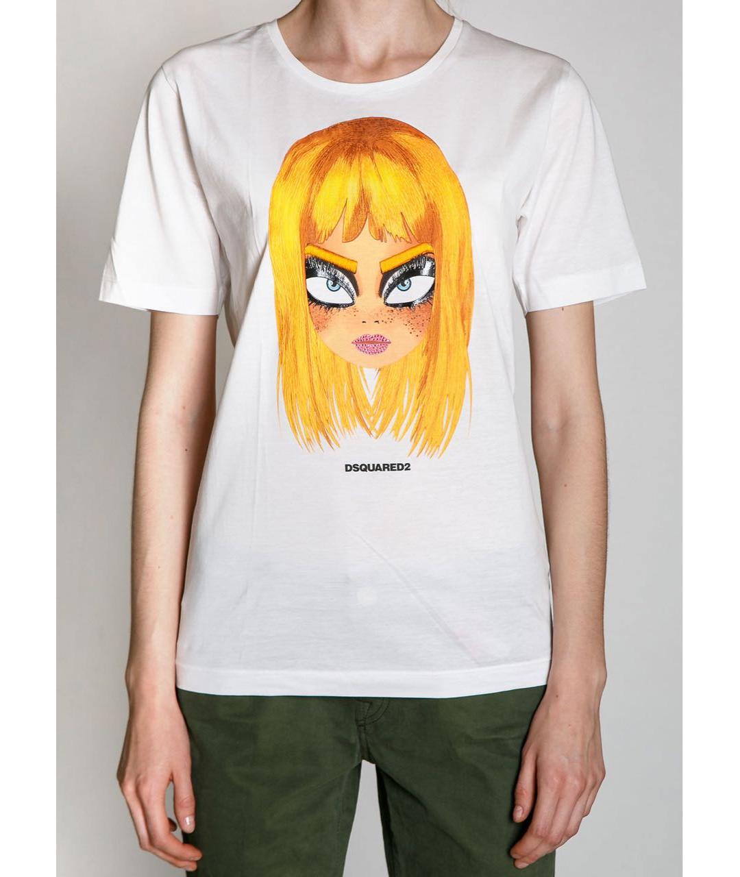 DSQUARED2 Белая хлопковая футболка, фото 3