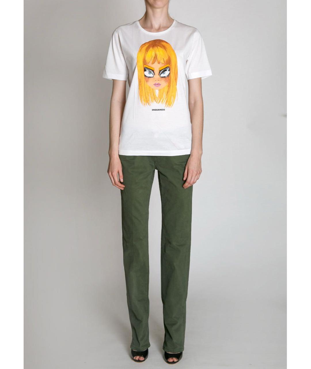 DSQUARED2 Белая хлопковая футболка, фото 2