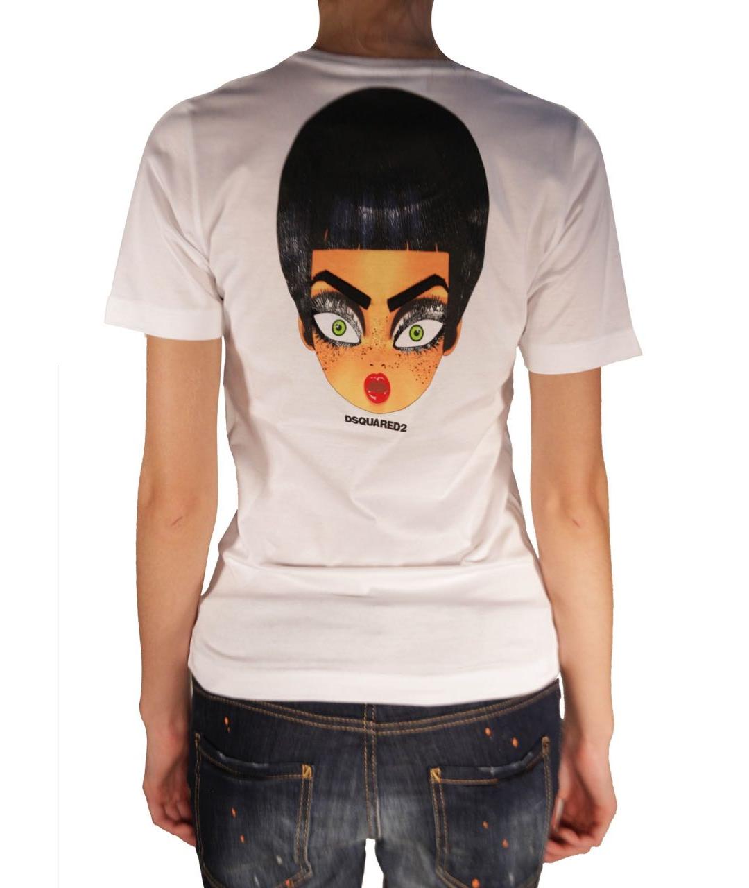 DSQUARED2 Белая хлопковая футболка, фото 4
