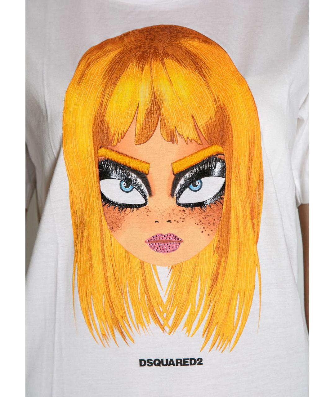 DSQUARED2 Белая хлопковая футболка, фото 5