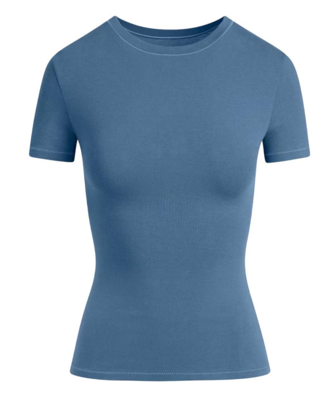 SKIMS Синяя хлопковая футболка, фото 1