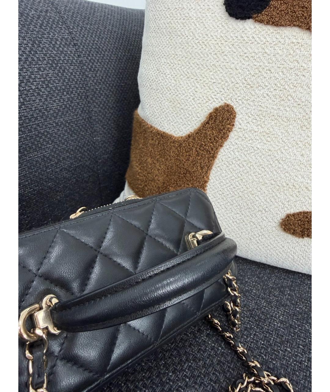CHANEL Черная кожаная сумка через плечо, фото 3