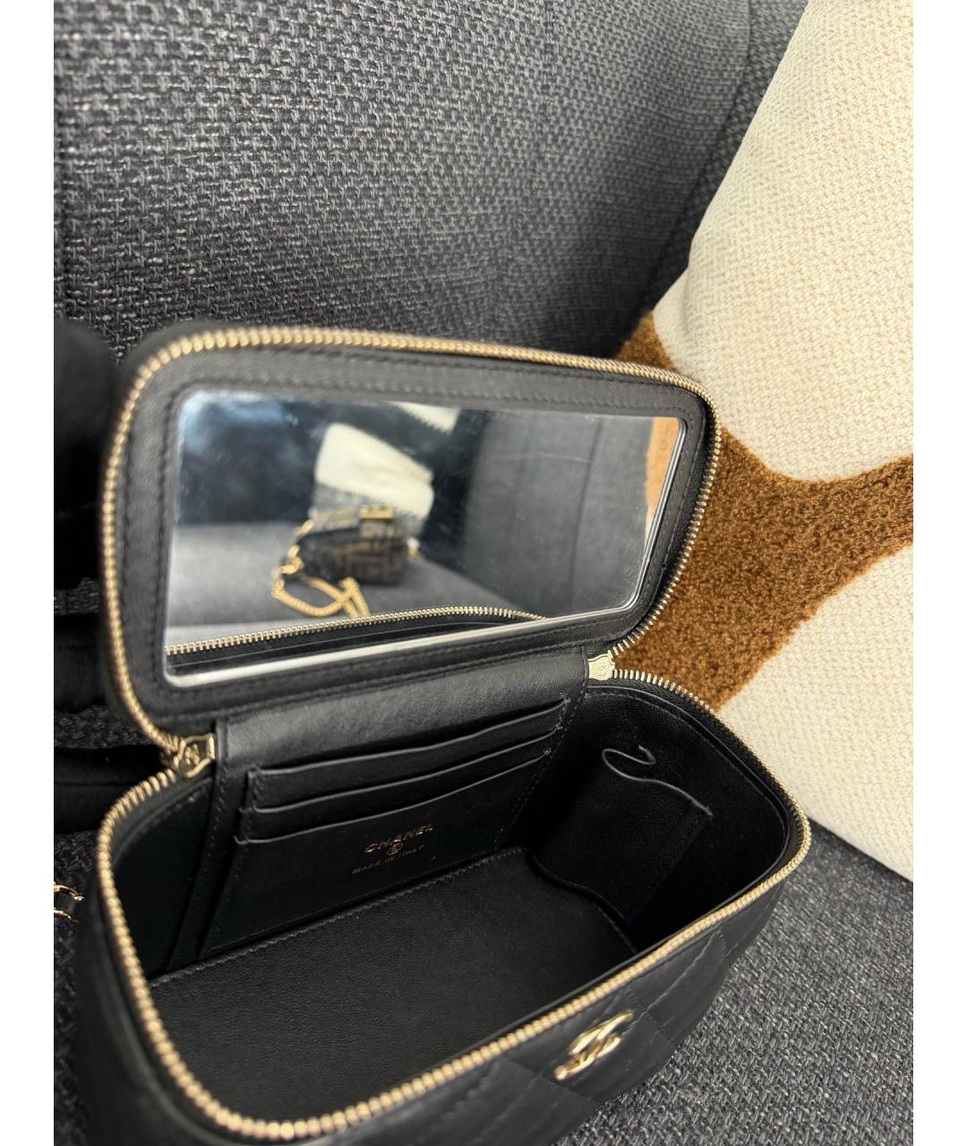 CHANEL Черная кожаная сумка через плечо, фото 7