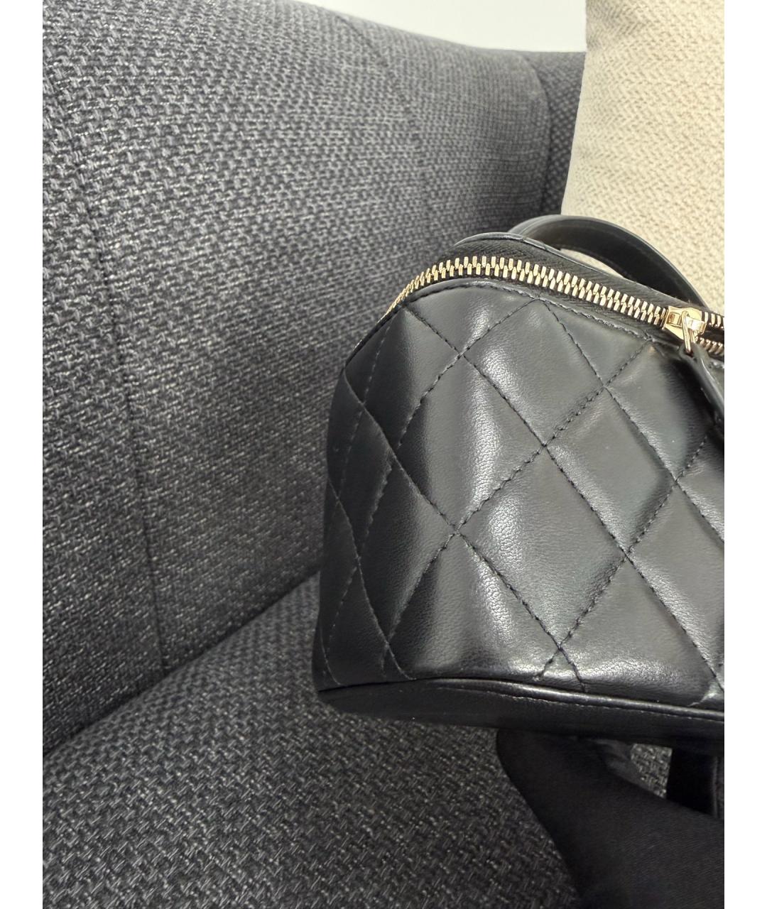CHANEL Черная кожаная сумка через плечо, фото 6