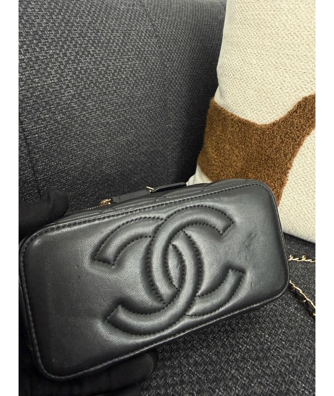 CHANEL Черная кожаная сумка через плечо, фото 4