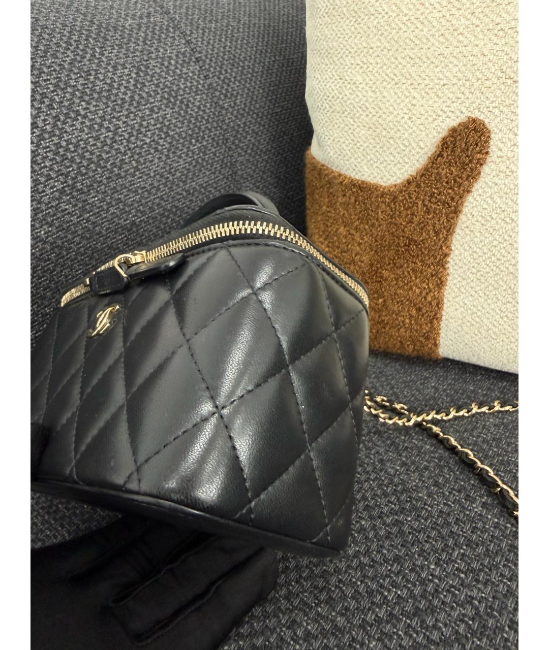 CHANEL Черная кожаная сумка через плечо, фото 5